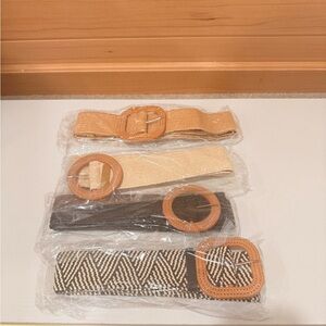 Rattan Straw Raffia Belts